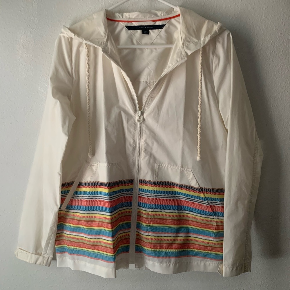 Cream rainbow wind breaker